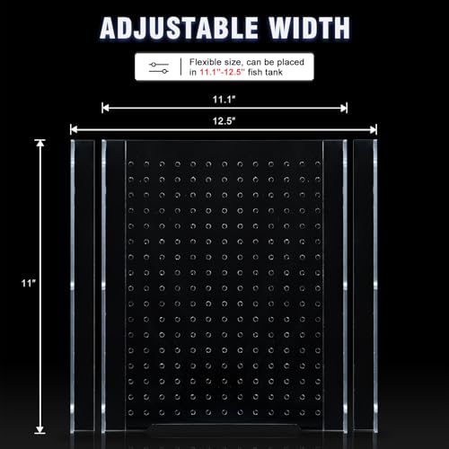 Acrylic Fish Tank Divider,Aquarium Divider Fit for 15 Gallon/ 20 Gallon Long Tank,Adjustment Clear Fish Tank Separator Set with Suction Cups(15gal/20gal Long) - size: 11.2''x11''(15gal/20gal Long)