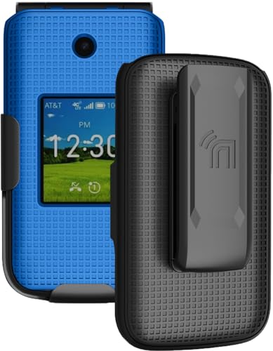 Holster Combo for Cricket Debut Flex Flip Phone Case with Belt Clip - Blue | Also Fits AT&T Cingular Flex 2, For Model U1030AA or U1030AC via 2023 - color: Blue