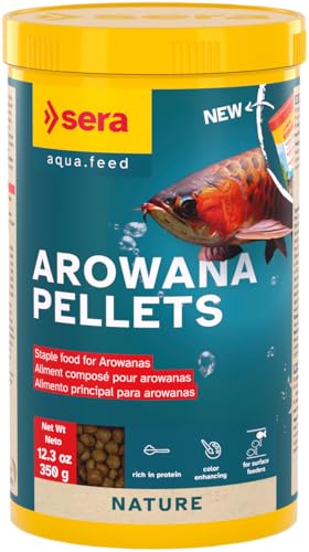 Sera Arowana Pellets 12.3 oz 350g | Arowana Fish Food for Carnivorous Fish | Floating Pellets with High Aquatic Protein | Tropical Food | Aquarium Food for Carnivore Fish