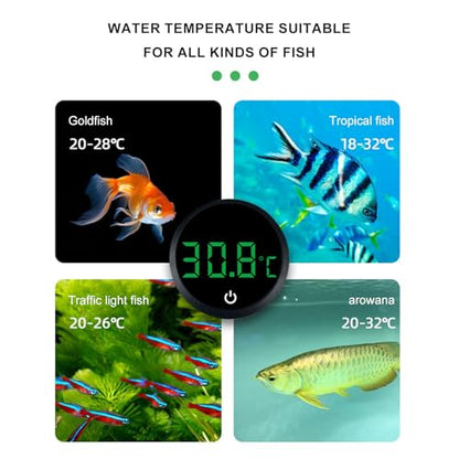Fishtanks Digital Thermometers LED Display Accurate Temperature Gauge for Reptiles Tanks Wth Stick on Rechargeable Design LED Display Thermometers - color: B