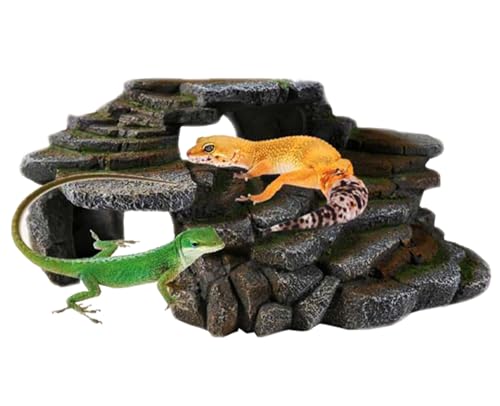 PENN-PLAX (REP183) Reptology Shale Scape Step Ledge & Cave Hideout – Decorative Resin for Aquariums & Terrariums – Great for Reptiles, Amphibians, and Fish – Large - size: Large 1