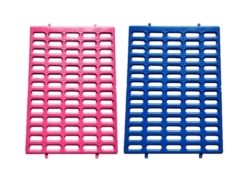 Saguaro Acres Rabbit and Small Animal Cage Resting Mat for Wire Floored Cages 2 Pack (Blue & Pink) - color: Blue & Pink