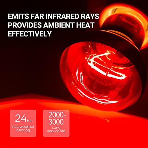 REPTI ZOO 75W Reptile Heat Lamp Bulb, 2PCS Day & Night Basking Spot Light Combo Pack Includes Infrared Heat Lamp and UVA Daylight Heating Lamp Basking Light - style: Day & Night Heat Lamp