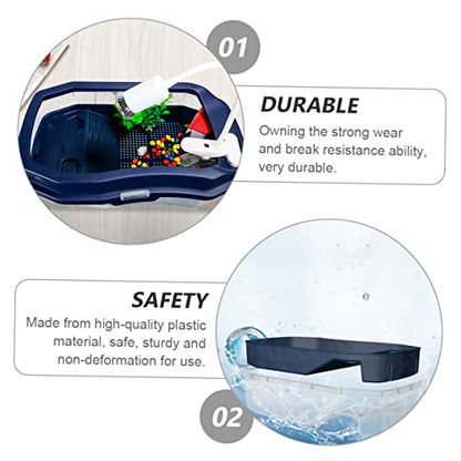 DECHOUS 1Pc Tortoise Tank with Basking Platform Water and Land Dual Use Turtle Feeding Box for Healthy Pet Habitat and Easy Cleaning