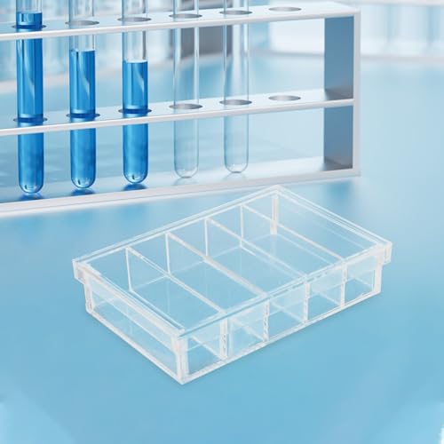 Acrylic Incubation Box with Lid for Specimen and Fish Observation 5 Compartments Easy to Clean Versatile Use Laboratory Petri Dish for Personal Use