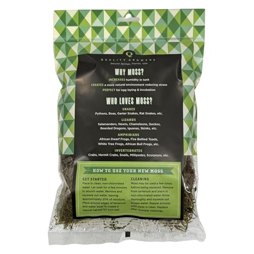 Deco Moss for Terrarium Habitats, Small 1-Pack | Preserved Moss for Reptiles, Amphibians & Invertebrates Terrariums, Humidity Control, Soft, Dye-Free, Family Owned, USA Made - size: Small 1-pack, style: Deco Moss