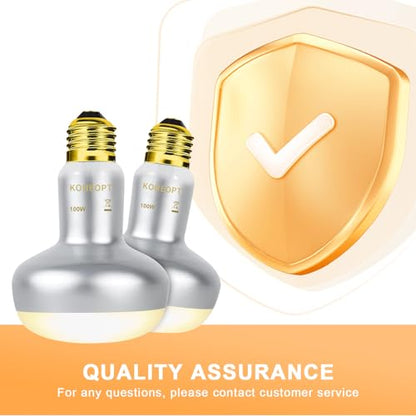 Reptile Heat Lamp 100W,(2 Pack) Heat Emitter UVA Heat Lamp Bulb,Intense Basking Spot Simulated Natural Sunlight Heating Lamp Bulb, Fit E26 Pet Lighting fixtures,for Bearded Dragon, Lizard