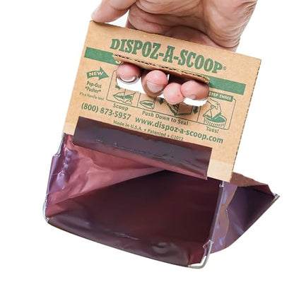 Dispoz-A-Scoop® 48 Pack"Scoop-Seal-Dispose” Dog Pooper Scooper with Bag Attachment, No-Touch Pooper Scoopers Solution, Portable Pooper Scooper for Dogs Large and Small, Dog Poop Scooper for Yard Walk - style: 48 Bags