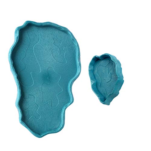 Reptile Food and Water Bowl Turtle Habitat Tortoise Feeder Large and Small Plastic Plates for A Set for Lizard Chameleon Iguana Snake Gecko 2 PCS - color: Blue