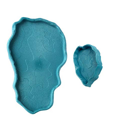 Reptile Food and Water Bowl Turtle Habitat Tortoise Feeder Large and Small Plastic Plates for A Set for Lizard Chameleon Iguana Snake Gecko 2 PCS - color: Blue