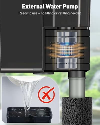 Pawfly 3 W Aquarium Filter, 15 Gallon Fish Tank Filter, 60 GPH Hang on Back Aquarium Filter with Adjustable Water Flow, Sponge, Bio Balls & Extendable Intake Tube, Ultra Quiet HOB Filter - size: 5"× 3.2"