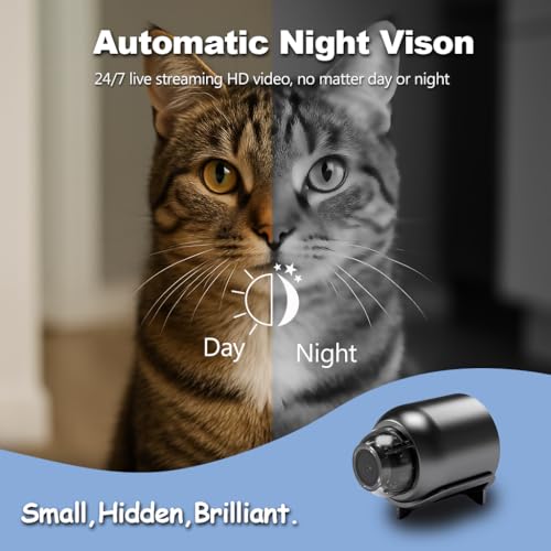 Mini WiFi Monitoring Camera for Reptile Habitats, Hatchling Care, Terrariums and Incubation Enclosures – Compact Design with Wireless WiFi Connection and Motion Alerts