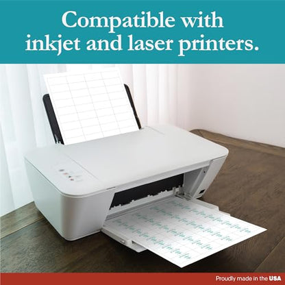 Premium Label Supply White Sticker Barcode Labels – 2" x 1" – Laser/Inkjet Compatible – (40 per Sheet), 25 Sheets – 1000 Total Adhesive Labels - size: 1000 Labels