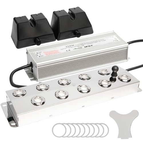 Ultrasonic Mist Fogger Maker 10 Heads, Mist Maker Fogger 7000ml/H | 350W & IP67 Waterproof Power Supply, with 2 Floats & 10 Atomizer Heads Replacements, Perfect for Pond, Greenhouse, Halloween - size: 10 Heads