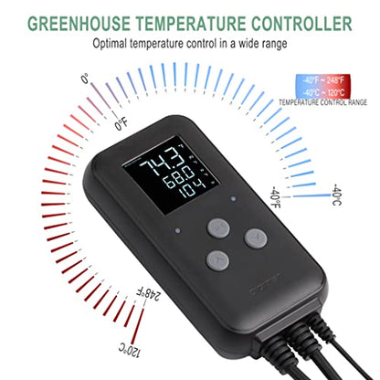 DIGITEN Waterproof Digital Temperature Controller for Aquarium, Greenhouse & Outdoor Heating - 10A Heat Mat Thermostat Controller - size: 10A Waterproof Temperature Controller