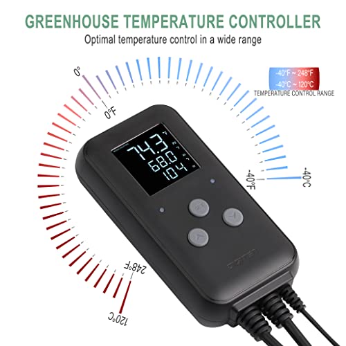 DIGITEN Waterproof Digital Temperature Controller for Aquarium, Greenhouse & Outdoor Heating - 10A Heat Mat Thermostat Controller - size: 10A Waterproof Temperature Controller