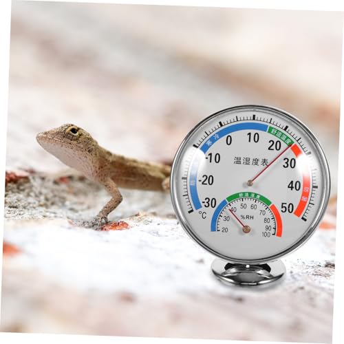 Happyyami Reptile Temperature and Humidity Gauge Dual Display Hygrometer for Terrarium Easy to Read Color-Coded -Saving Design for All Reptiles and Cages