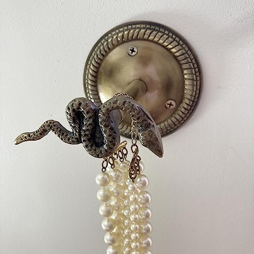Animal Hook, Curtain Hold Back, Tie Back, Jewellery Hook, Antique Brass, Iron (Snake) - style: Snake