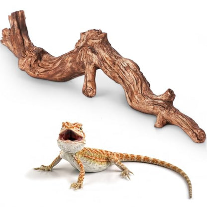 Lifelike Resin Climbing Root Branch Decor for Reptile Terrarium, Reptile Vivarium Habitat Decoration for Bearded Dragons, Geckos, Lizards, Snakes, 9.7 Inch - style: Root