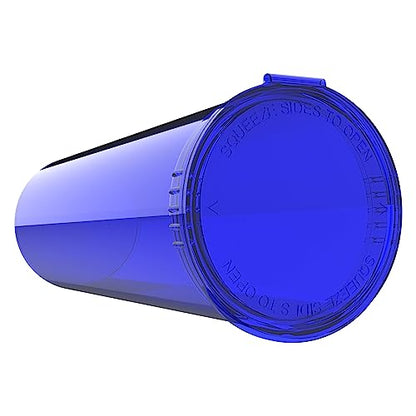 60 Dram CR Plastic Packaging Pop Top Containers - Child Resistant Travel Holder Vial Bottles - 75 qty (Translucent Blue) - color: Translucent Blue