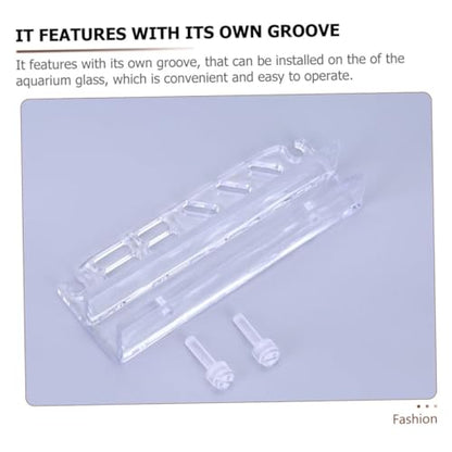 Aquarium Tool Organizer Rack Acrylic Fish Tank Storage for Cleaning Scissors Tweezers Easy Installation Design for Fish Tank Accessories
