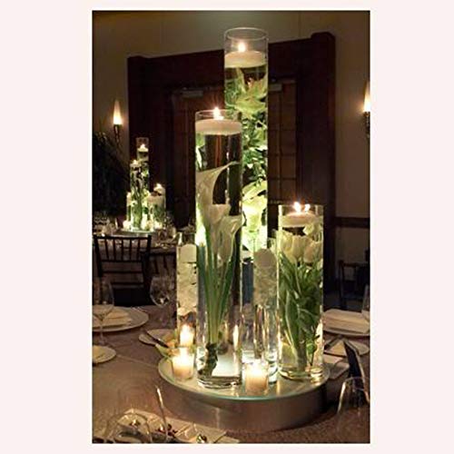 WGVI Quality Thick Weighted Tall Clear Cylinder Glass Vases, 4" W x 18" H, Flower Arrangement Floating Candle Holders Wedding Centerpieces Event Floral Container Artistic Display Home Decor, 1 Piece - size: 4"x18"H