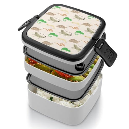 Lizard Turtle Leopard Gecko Reptile Lunch Box for Adults Portable Food Container Meal Prep Containers for Office Travel