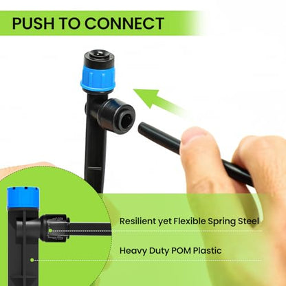 Drip Irrigation System Kit for Garden Watering, 230FT Quick Connect | For Garden, Raised Beds, Greenhouses, with 33FT 5/16" Mainline + 1/4" Tubing + 40 Emitters, 20-45 PSI and up to 40 GPH - size: 230 FT - 33 FT 5/16" Tubing + 197 FT 1/4" Tubing