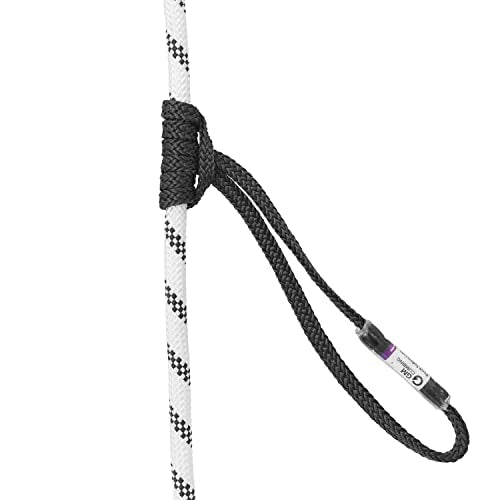 6.8mm Endless Prusik Loop 100% Technora 25kN Heat Resistant Friction Hitch Cord Hollow Braid for Rappel Abseil Backup, Adjustable Anchor Set-up, Rescue Rigging Hammocks - color: Black | 15 Inch