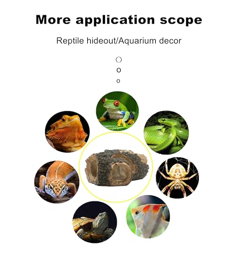 Beard Dragon,Lizard and Reptile Hide,Fish Tank Accessories Hides,Aquarium Decor for Betta Fish,Shrimp,Hermit Crabs,Spiders,Mice,Leopard Geckos,Toads and Frogs (Brown, m) - size: m