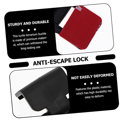 UPKOCH 2-Pack Turtle Terrarium Buckle Glass Escape Latch for Reptile Feeding Tank Accessories Secure Breeding Box Lock for Aquatic and Terrestrial Pets