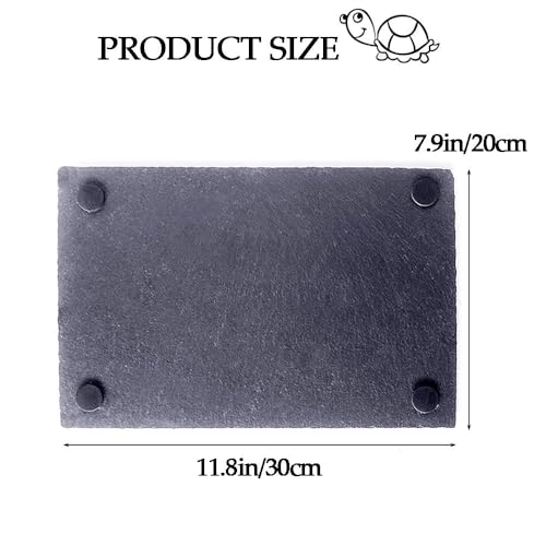 kathson Reptile Basking Platform (7.9 x 11.8 inches), Natural Rock Plate Turtle Food Bowl Feeding Dish Resting Terrace Habitat Decor for Tortoise Turtle Lizard Bearded Dragon Crested Gecko Snake - size: 7.9x11.8inch,1PCS