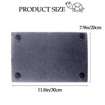 kathson Reptile Basking Platform (7.9 x 11.8 inches), Natural Rock Plate Turtle Food Bowl Feeding Dish Resting Terrace Habitat Decor for Tortoise Turtle Lizard Bearded Dragon Crested Gecko Snake - size: 7.9x11.8inch,1PCS
