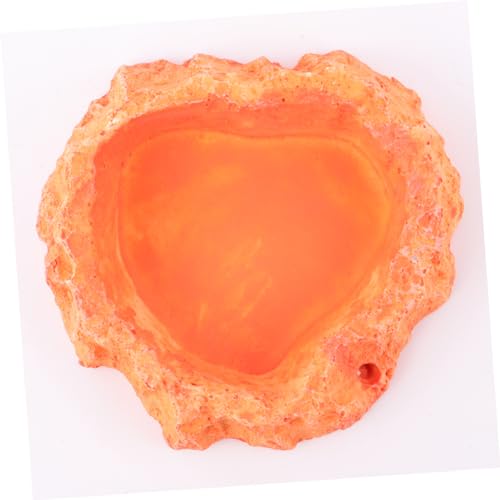 SUPVOX Reptile Feeding Bowl Thick Non-Skid Food Dish for Lizard and Turtle Odorless Water Storage Container Smooth Surface for Easy Cleaning for Crawling Pets Orange