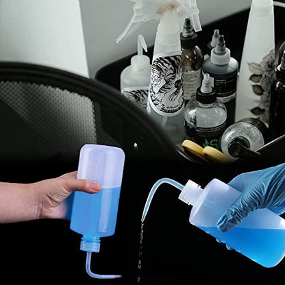 2PCS Squeeze Bottles - 500ml Tattoo Bottles Squirt Bottle | Tattoo Spray Bottles Squirt Bottle Tattoo Wash Bottles For Tattooing with Measure(16.9oz) for Medical Lab Succulent Watering - size: 16.9 Ounces
