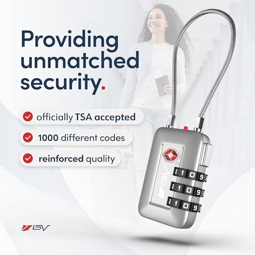 TSA Accepted Luggage Travel Lock, Set-Your-Own Combination Lock for School Gym Locker, Luggage Suitcase Baggage Locks, Filing Cabinets, Toolbox, Case (Silver, 4 Pack) - color: Silver 4-Pack