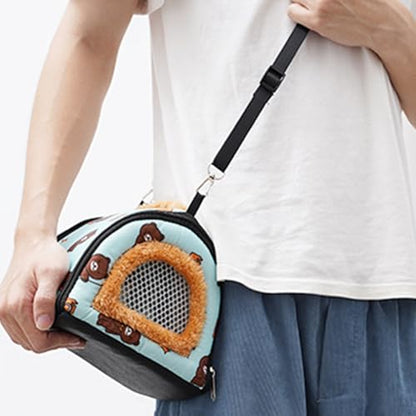 Pet Carrier Bag Cold-Weather Winter Pouch | Bunny Travel Carrier for Camping Moving Commuting Chinchilla Chameleon Reptile Lizards Leopard Gecko - color: Blue