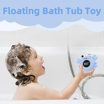 Baby Bath Thermometer Tub Water Temperature Thermometer for Bathtub Crab Newborn Baby Safety Floating Tub Toy Gift for Toddlers, Girls, Boys, Infants 1 2 3 4 Years Old