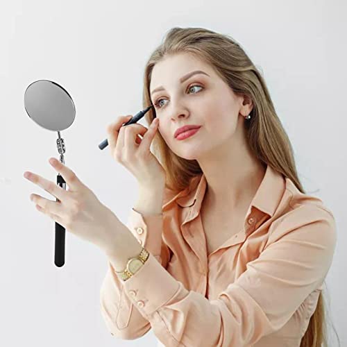 4 Pack Telescoping Inspection Mirror, Flexible Inspection Mirror Round and Rectangular Adjustable Mechanics Mirrors for Checking Auto,Vehicle, Extends up to 25 Inch, 360 Swivel