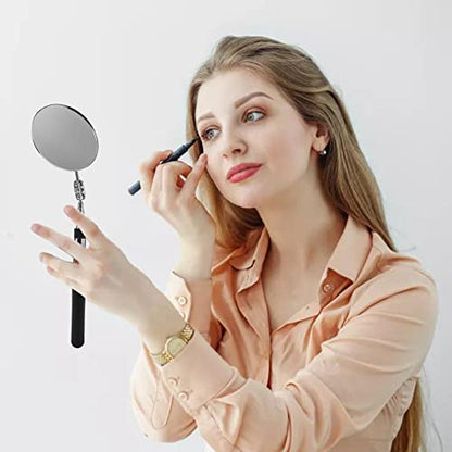 4 Pack Telescoping Inspection Mirror, Flexible Inspection Mirror Round and Rectangular Adjustable Mechanics Mirrors for Checking Auto,Vehicle, Extends up to 25 Inch, 360 Swivel