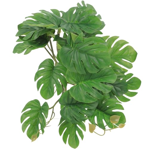Reptile Plant Decor Artificial Climbing Leaves 23pcs Monstera Foliage for Terrarium Habitat Decoration Turtle Tank Accessories