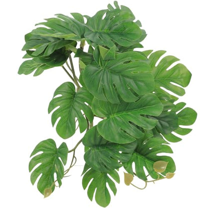Reptile Plant Decor Artificial Climbing Leaves 23pcs Monstera Foliage for Terrarium Habitat Decoration Turtle Tank Accessories