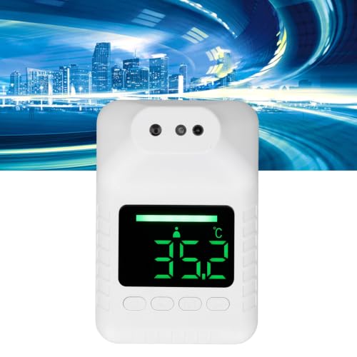 Wall Mounted Infrared Forehead Thermometer, Non Electronic Digital Wall Thermometer, USB Charging or Battery Operated, Wall Mounted Thermometer for Offices, Factories, Schools,