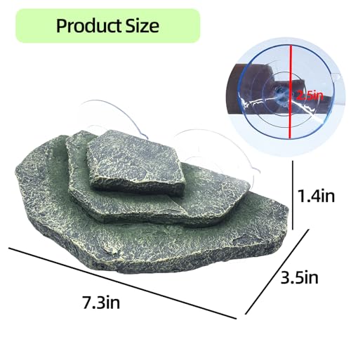 Tfwadmx Turtle Basking Platform, Tortoise Basking Platform with Suction Cups, Tortoise Climbing Ramp Dock, Turtle Floating Resting Terrace for Terrapins, Frogs (Green) - color: Green