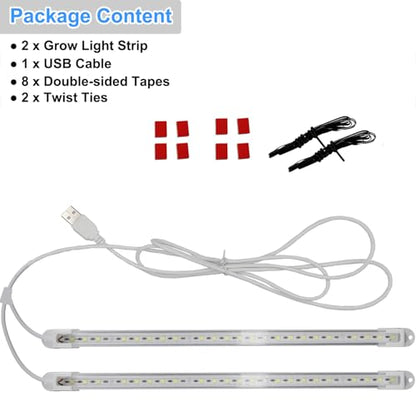 LED Grow Light Strip for Indoor Plants, Full Spectrum Sunlike Plant Lights Growing Lamps for Hydroponics Succulent Veg and Flowers (Not Includes Adapter) - 2 Packs - size: 2-pack