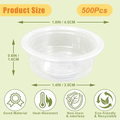 Tfwadmx 0.5oz 500pcs Gecko Feeding Cups, Reptile Food Dish and Water Cups Reptile Feeding Bowls Gecko Tank Accessories for Lizards Snake Crabs - size: 0.5oz 500pcs