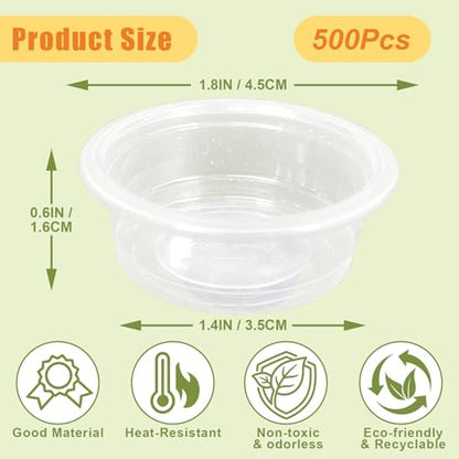 Tfwadmx 0.5oz 500pcs Gecko Feeding Cups, Reptile Food Dish and Water Cups Reptile Feeding Bowls Gecko Tank Accessories for Lizards Snake Crabs - size: 0.5oz 500pcs