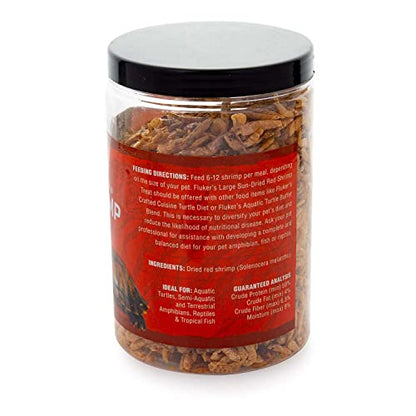 Fluker's All Natural Large Sun-Dried Red Shrimp, High Protein Treats, Aquatic Turtle Food, Great for Aquatic Frogs, Tegus, Monitors, and Tropical Fish, 5 oz - size: 5 Ounce (Pack of 1)