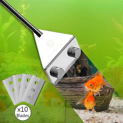 SunGrow 25" Aquarium Glass Cleaner, with 10 Replaceable Stainless Steel Blades, Cleaning Glass Stovetops, Removing Stickers & Labels, Tiles Grout Residue, Scraping Paint & Wallpaper