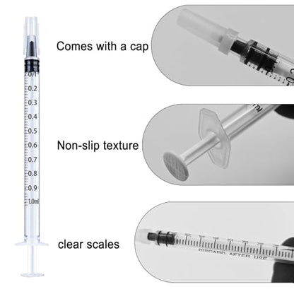 1ml Syringe Without Needle, 1ml Syringe for Liquids, Syringes for Scientific Labs, Measuring Liquids, Feeding Pets, 30 Pack Packaged